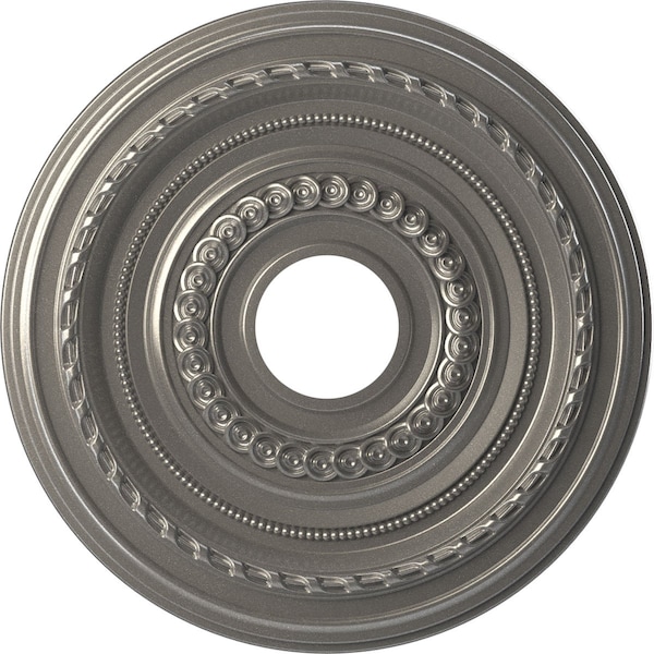 Ekena Millwork Cole Thermoformed PVC Ceiling Medallion Fits Canopies up to 4 1/2-in., Aged Dark Steel CMP16COCST - main
